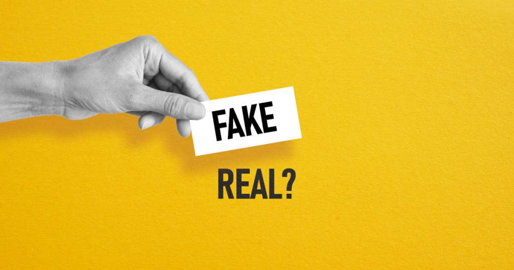 fake versus real on placards
